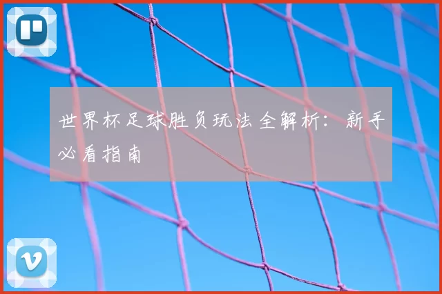 世界杯足球胜负玩法全解析:新手必看指南